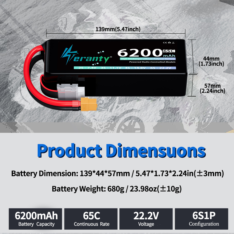 TERANTY 6S 6200mAh Lipo Batter - Drone Racing Battery review and price